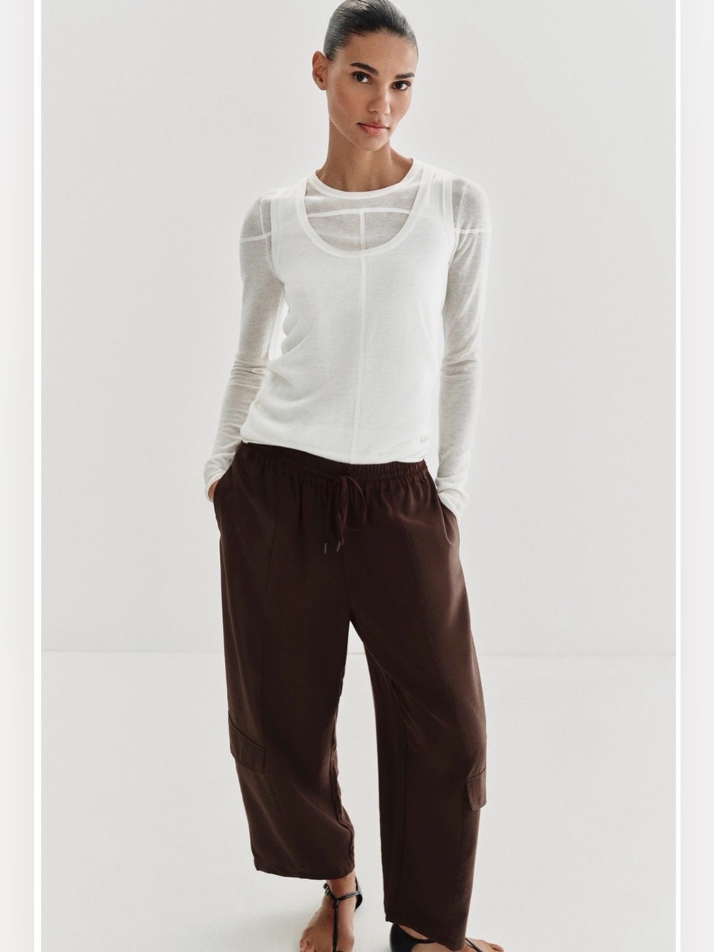 ZARA Combination Barrel Pants NWT Size XS